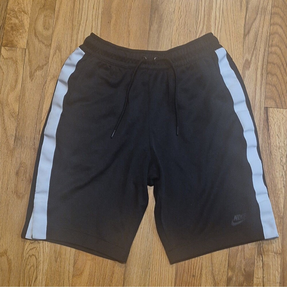 Nike Sportswear Tribute Black White Shorts Mens Medium Poly Track Shorts